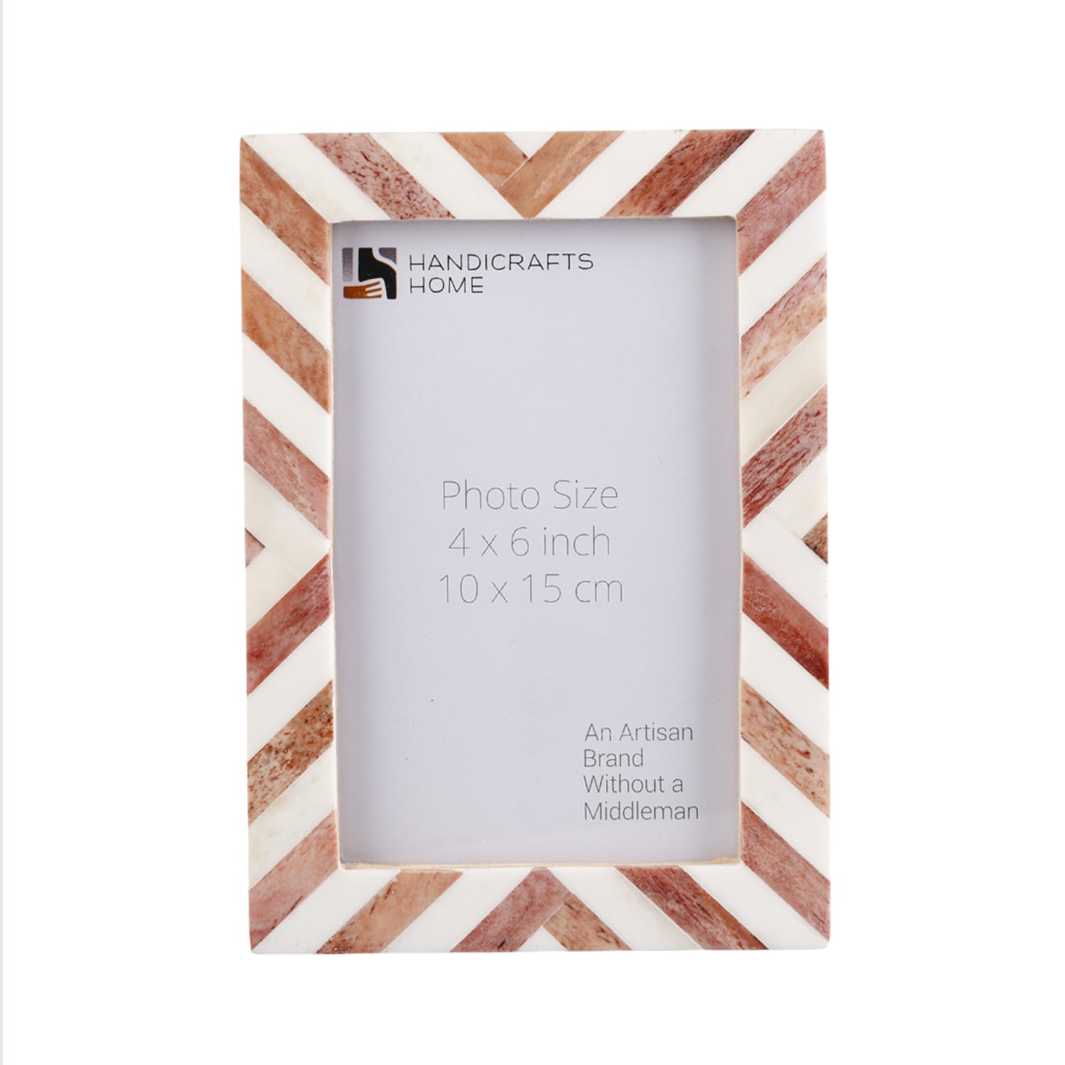 Handicrafts Home 4 by 6 Brown Vintage Picture Frame - Handmade Photo Frames for Rustic Farmhouse Decor, Modern Boho Wall Decor, Vintage Shelf Styling, Perfect for Wedding, Gift for Christmas & Holiday