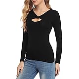 black long sleeve keyhole top