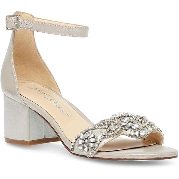 blue by betsey johnson mari block heel dress sandals BLUE By BETSEY JOHNSON Women's Champange Mari Rhinestone Block-Heel Sandal SZ5.5