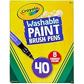 Crayola No-Drip Paint Brush Pens, Assorted Colors Set, 40 Count, Creative Gift for Kids and Teens