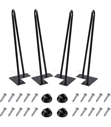 Couch Legs WINSOON 16 Inch Hairpin Legs Thicker 3-Solid Rods 1/2