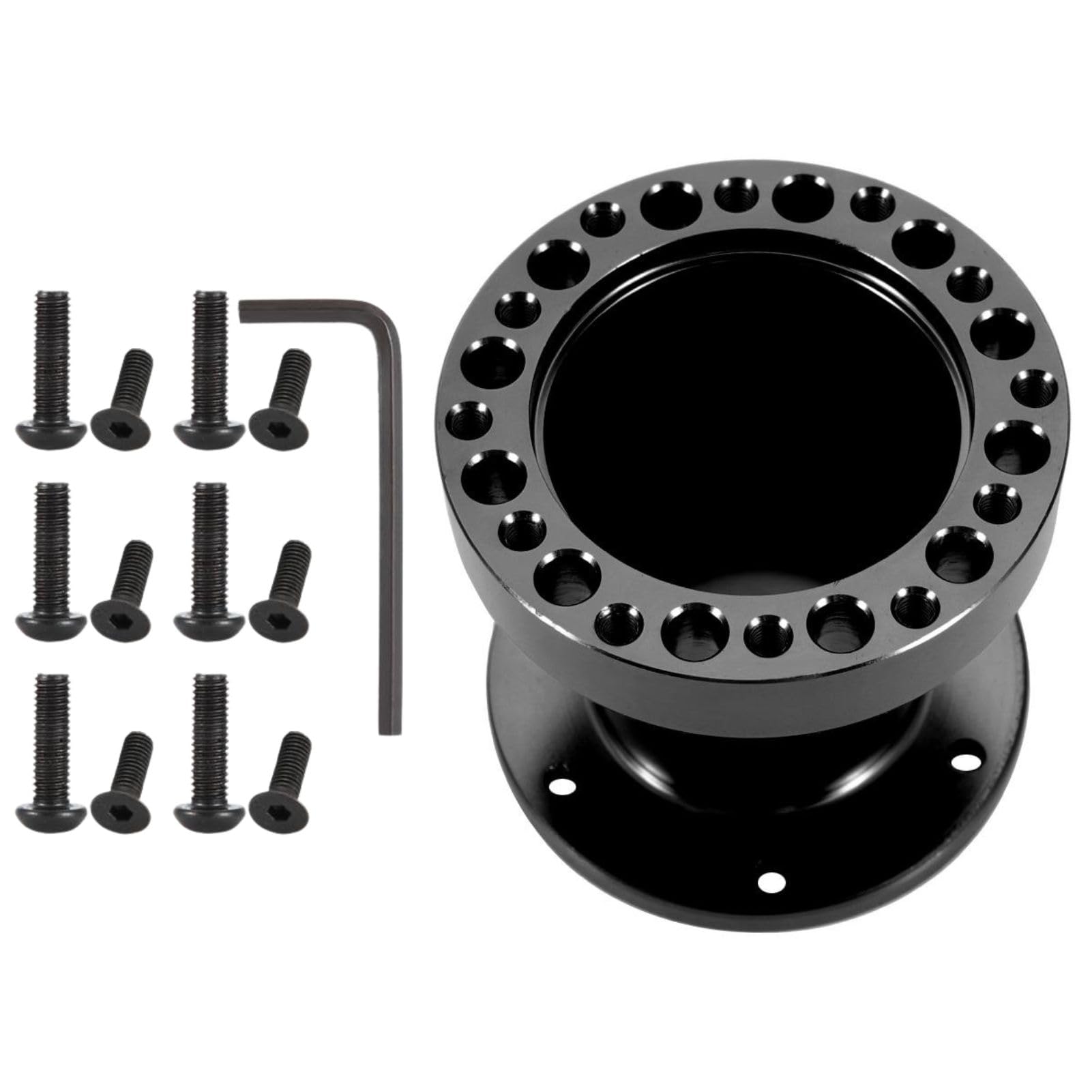 Jadeshay Steering Wheel Hub Adapter, Car Wheel Spacers 50mm/3inch Universal Car Steering Wheel Hub Aluminum Spacer Steering Wheel Hub Adapter for Steering Wheel Extension