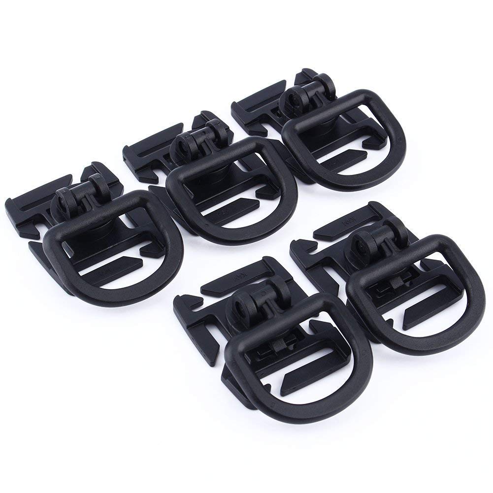 5pcs Plastic Tactical 360 Degree Rotation D-Ring Buckle for Molle Webbing Locking Carabiner Backpack