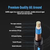 SONICAKE 6m Guitar Cable 1/4 Right Angle to Straight 6.35mm Nylon Braided view 2