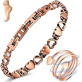 Vicmag Copper Anklet for Women Magnetic Ankle Bracelet with Ultra Strength Magnets 99.9% Solid Copper Gift for Her (Adjustable)