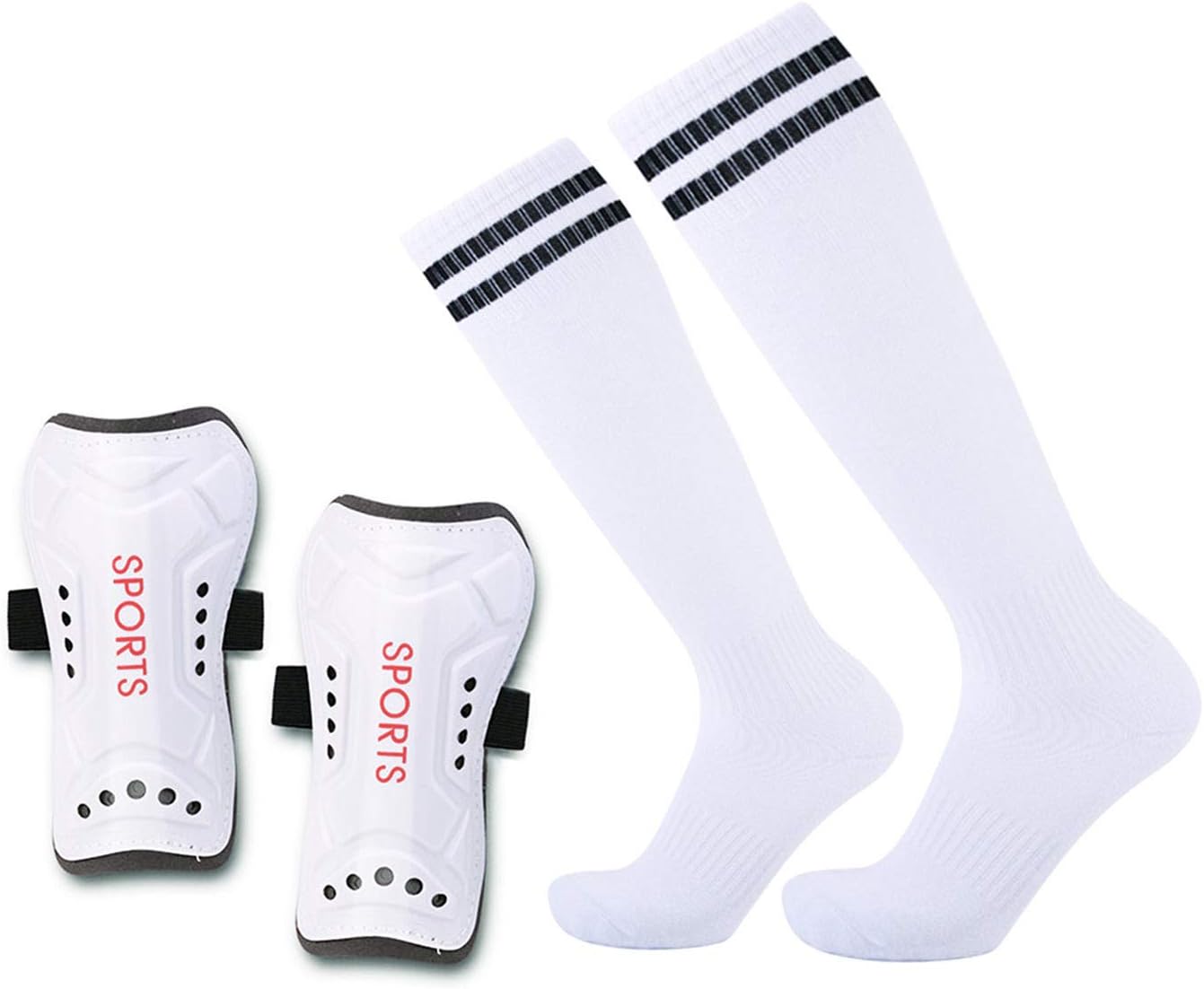 GeekSport Soccer Shin Guards Youth 2 Pair 3 Sizes Shin Pads Child Calf Protective Gear 315