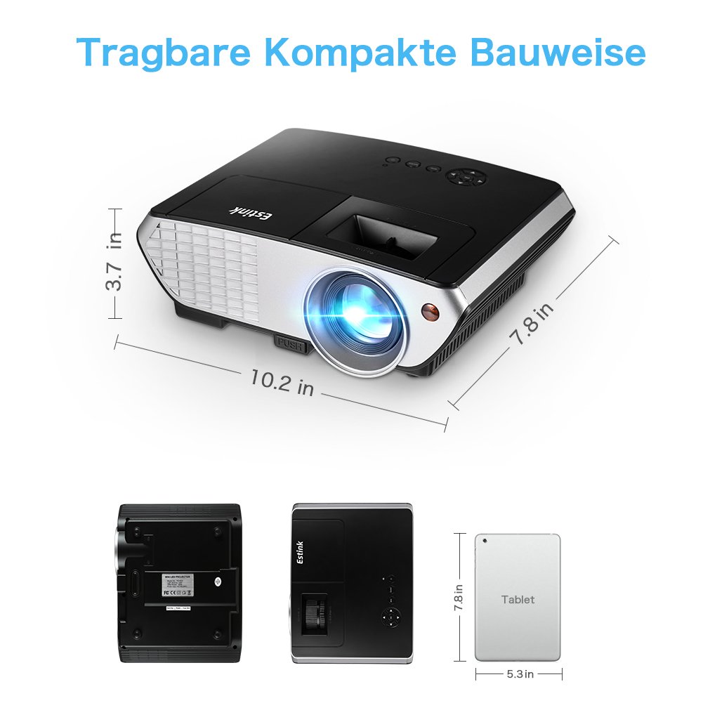 Mini Proyector LED - Video Proyector 2000 Lúmenes, 800*480 Soporte ...