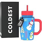 Coldest Tumbler with Handle & Coffee Lid - 100% Spill Proof Tumbler (3 Lids) - Stainless Steel Insulated Leakproof Tumblers for Women & Men - Cup Holder Friendly - 15 oz (Mr. Snowie)