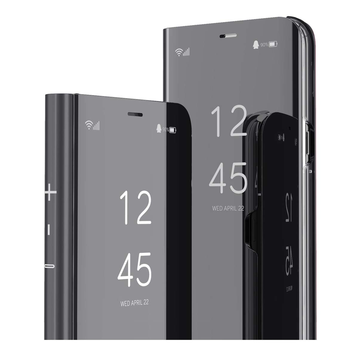 MRSTER Flip Case for Poco X3 NFC Mirror Design Clear View Bookstyle Protecter Shell With Kickstand Cover for Xiaomi Poco X3 NFC. Flip Mirror: Black โ image 1