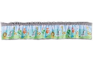 CribMATE 1 PCs Animal Themed Nursery Decorative Window Valance Noah's Ark Baby Girl Baby Boy Animal Thematic Window Curtain