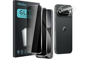 2 Pack Privacy Screen Protector for Google Pixel 10 Pro XL With 2 Pack Camera Lens Protector, Anti Spy Tempered Glass Film, 9