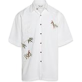 Bamboo Cay Men's Short Sleeve Flying Parrots or in Golf We Trust Embroidered Camp Shirts