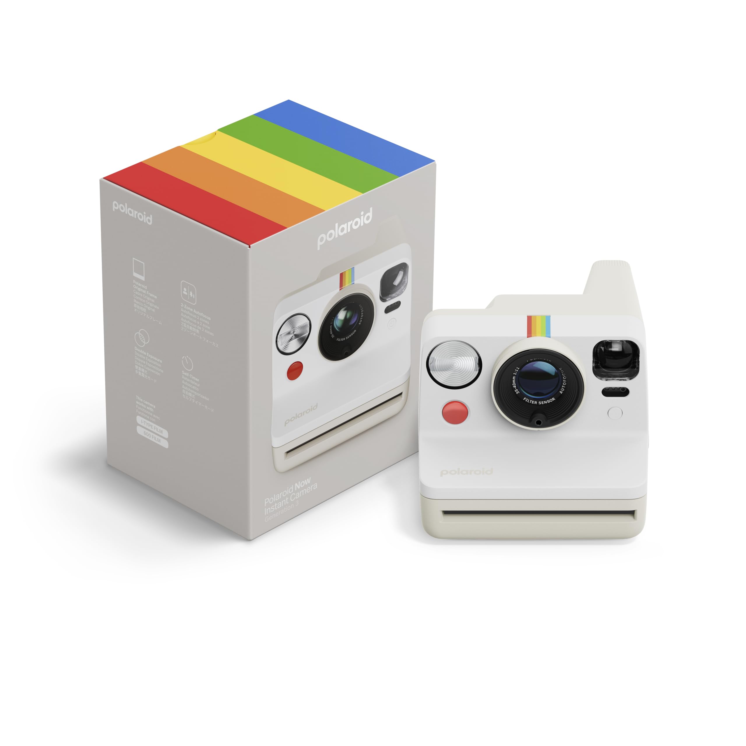 Photo 1 of Polaroid Now 3rd Generation I-Type Instant Film Camera - Pebble White - Camera Only No Film (9155)