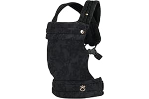 ·NEST BLANCHE· NEST BLANCHE Baby Carrier – Soft Cotton Linen Blend with Magnolia Jacquard Design, Adjustable and Ergonomic for Newborns and Toddlers (Ebony)