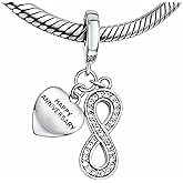Bolenvi Happy Anniversary & Infinity Forever Love Dangle Pendant, Omni Clasp Clip on 925 Sterling Silver Charms Compatible with Pandora & Similar Bracelets & Necklaces, Charms for Jewelry Making