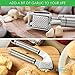Garlic Press and Peeler Set, Stainless Steel Crusher, Ginger Mincer & Cleaning Brush - with Gift Box
