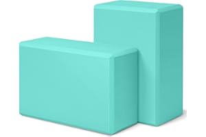 H.J. IMMBIR Yoga Block 2 Pack 9"x6"x3", Sturdy Yoga Foam Blocks, High Density & Non Slip Surface for Pilates & Stretching, Fitness Accessories for Stability & Balance