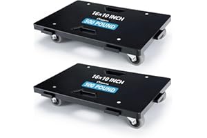 Nellyke Furniture Dolly, 2 Pack Dollies with Wheels,16'' X10'' Small Flat Dolly with 500LBS Large Capacity, Furniture Movers with Wheels Heavy Duty, Connectable and Portable, Black