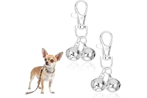 JJUNW 2 Pcs Mini Dog Collar Bells, Cat Bell, Silver Pet Pendant Accessories for Training, Loud Charms for Dogs and Cats