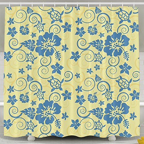 Hibiscus And Turtles Hawai'ian Shower Curtain(Treated To Resist Deterioration By Mildew)62 X 72-Inch Shower Curtain With Hooks