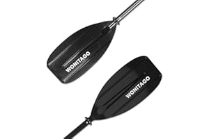 WONITAGO Kayak Paddles for Kid with Aluminum Shaft and PP Blade, Floating Kayaking Oars for Youth and Junior, Adjustable 163-183cm/64-72 Inches