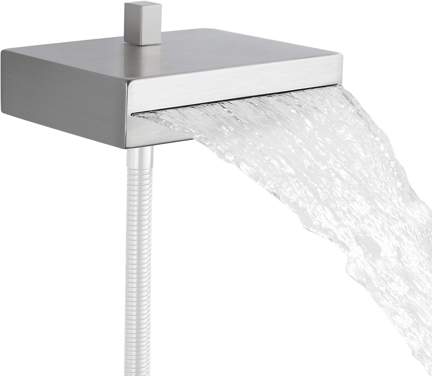 KES Bathtub Faucet with Shower Diverter Waterfall Tub Faucet Wall Mounted Bathtub Spout Stainless Steel Brushed Finish, PSN9B-BN