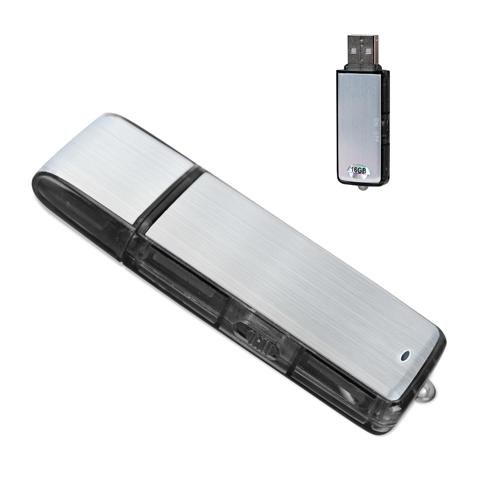 16G Mini Digital Voice Recorder – Podazz Sound Actived 90 Hours Capacity USB Rechargeable Metal Case Sound Recorder for Lectures Meetings