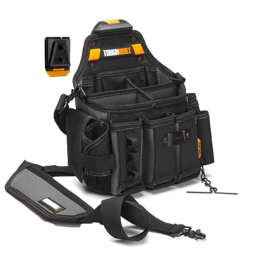 ToughBuilt - Master Electrician&amp;#39;s Pouch with Shoulder Strap - 25 Pockets and Loops, ClipTech Compatible, Heavy Duty Construction - (TB-CT-104)