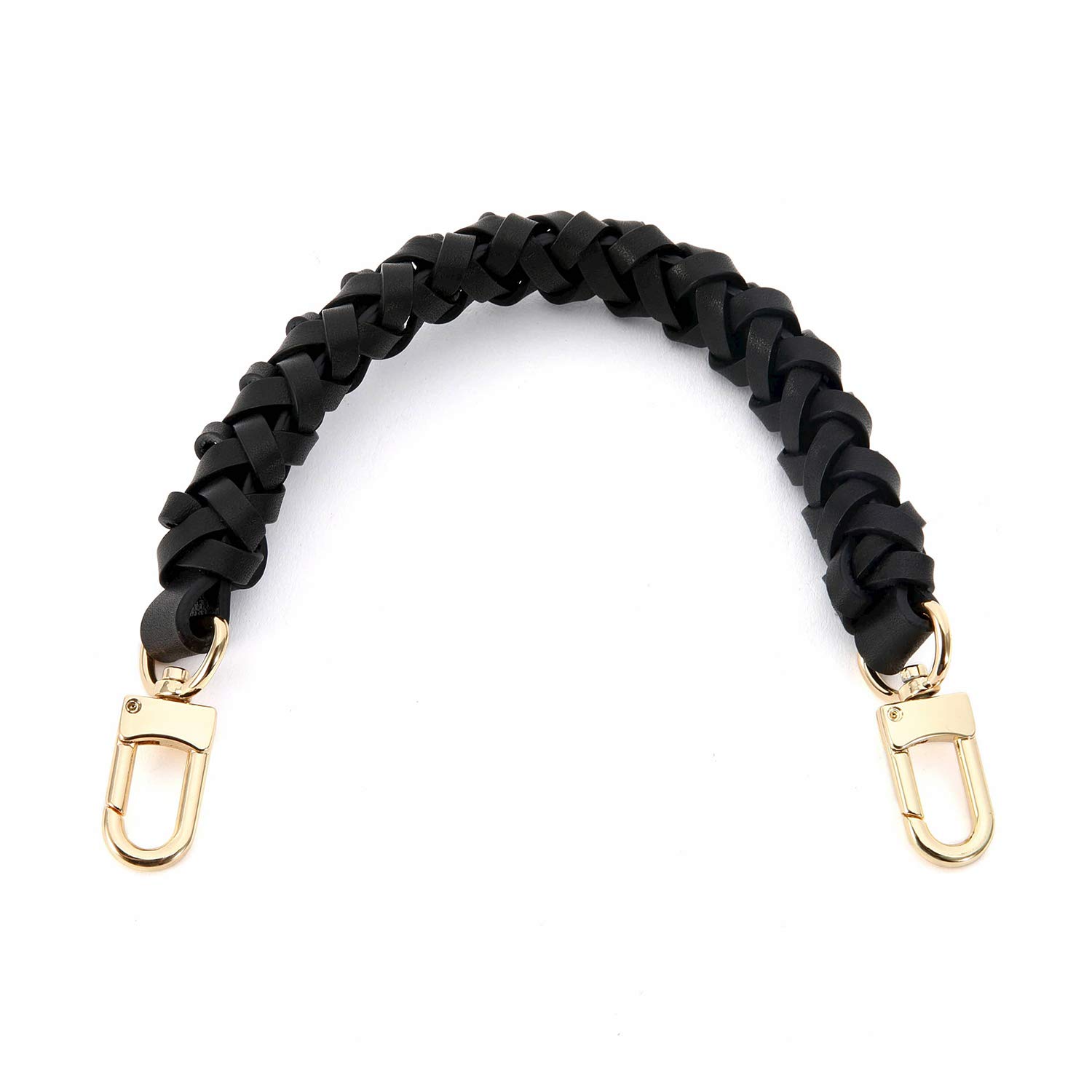 Senral Hand Carry Bag Strap Repacement Short Handle Handmade Genuine Leather Braided Handle for Neonoe Pochette Bucket Bag Short Top Handle Strap DIY Purse Strap — image 1