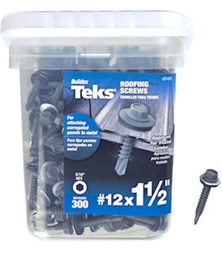 Teks #9 X 1 In. Hex Washer Head Sharp Point Metal To Wood Roofing Screw 120 Ct 214347