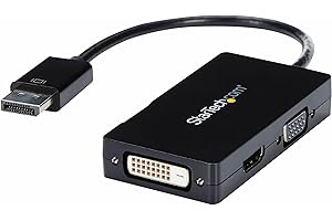 StarTech.com 3 in 1 DisplayPort Multi Video Adapter Converter - 1080p DP Laptop to HDMI VGA or DVI Monitor or Projector Displ