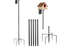 AYIXITIELU Smart Bird Feeder Pole - (32-92 Inch) Adjustable Bird House Pole Compatible with BirdBuddy, Outdoors Weather Station and Variety of Smart Birdhouse Styles, Heavy Duty Bird Feeder Stand Mount Kit