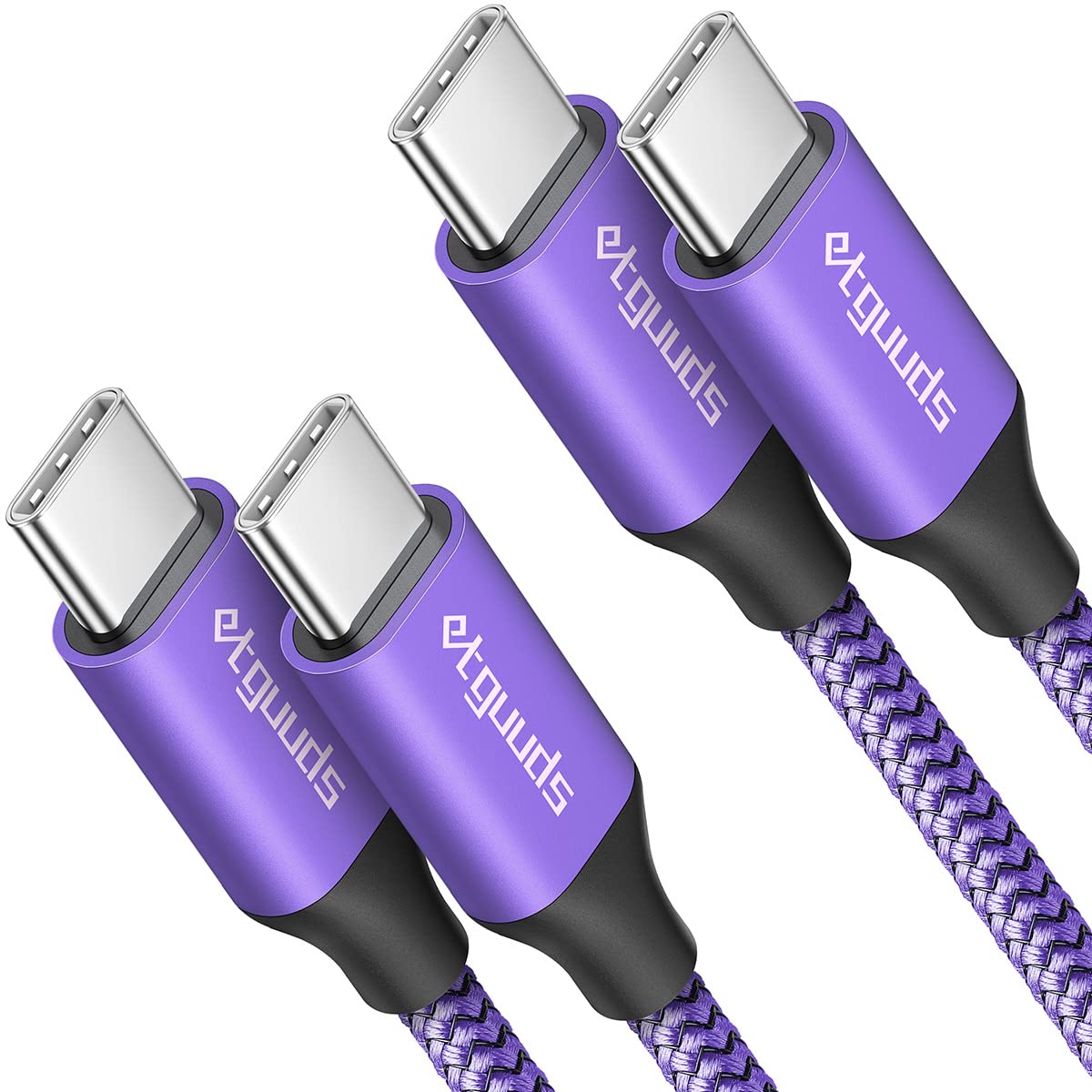 Photo 1 of etguuds Purple USB C to USB C Cable 3ft, 2-Pack 60W USBC to USBC Cord, Type C to C Charger Cable Fast Charging for iPhone 16 15 Pro Max Plus, for Samsung Galaxy S24 S23 S22, for MacBook/iPad, Pixel