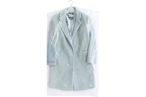 Belinlen 50pack 23.6x40inch Clear Plastic Clothes Covers Plastic Dust Cover Bags for Clothes Hanging Dry Cleaning Garment Clo