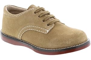 FOOTMATES Bucky Lace-Up Leather Oxford Toddler and Boys Dress Shoes with Wide Toe Box and Custom-Fit Insoles, Non-Marking Outsoles - For Toddlers and Little Kids, Ages 1-8