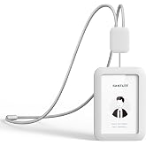 SANTLET Lanyards for ID Badges Holder, Soft Silicone, Retractable Cord | Clean Quiet Profile with 2 Card Slots, Safety Breakaway Buckle for Office Staff Teachers Employees Cruising, Vertical Gray