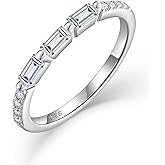 Blaniy Stackable Rings for Her 925 Sterling Silver Promise Ring Engagement Anniversary Eternity Ring Birthstone Jewelry Gifts for Women Size 5-10