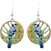 Bluejay Earrings by d'ears Non-Tarnish Sterling Silver French Hook Ear Wire