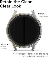 Ringke Galaxy Watch 5 Pro 45mm Slim Hard PC Case 2 Pack Clear Matte Black view 6