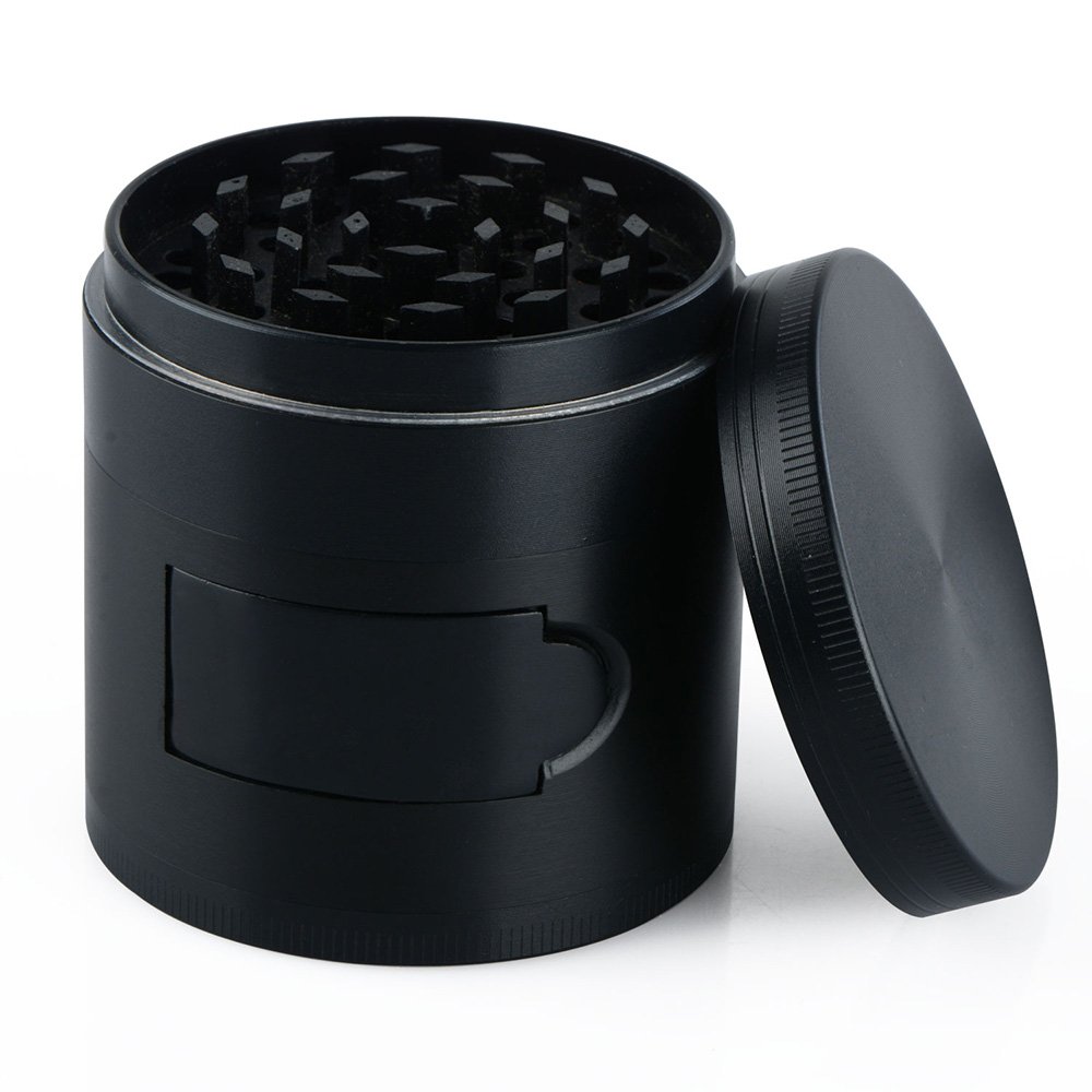 Herb / Spice Kitchen Grinder, Heavy Duty Zinc Alloy Material with Pollen Catcher and Scrapper, Easy Access Window