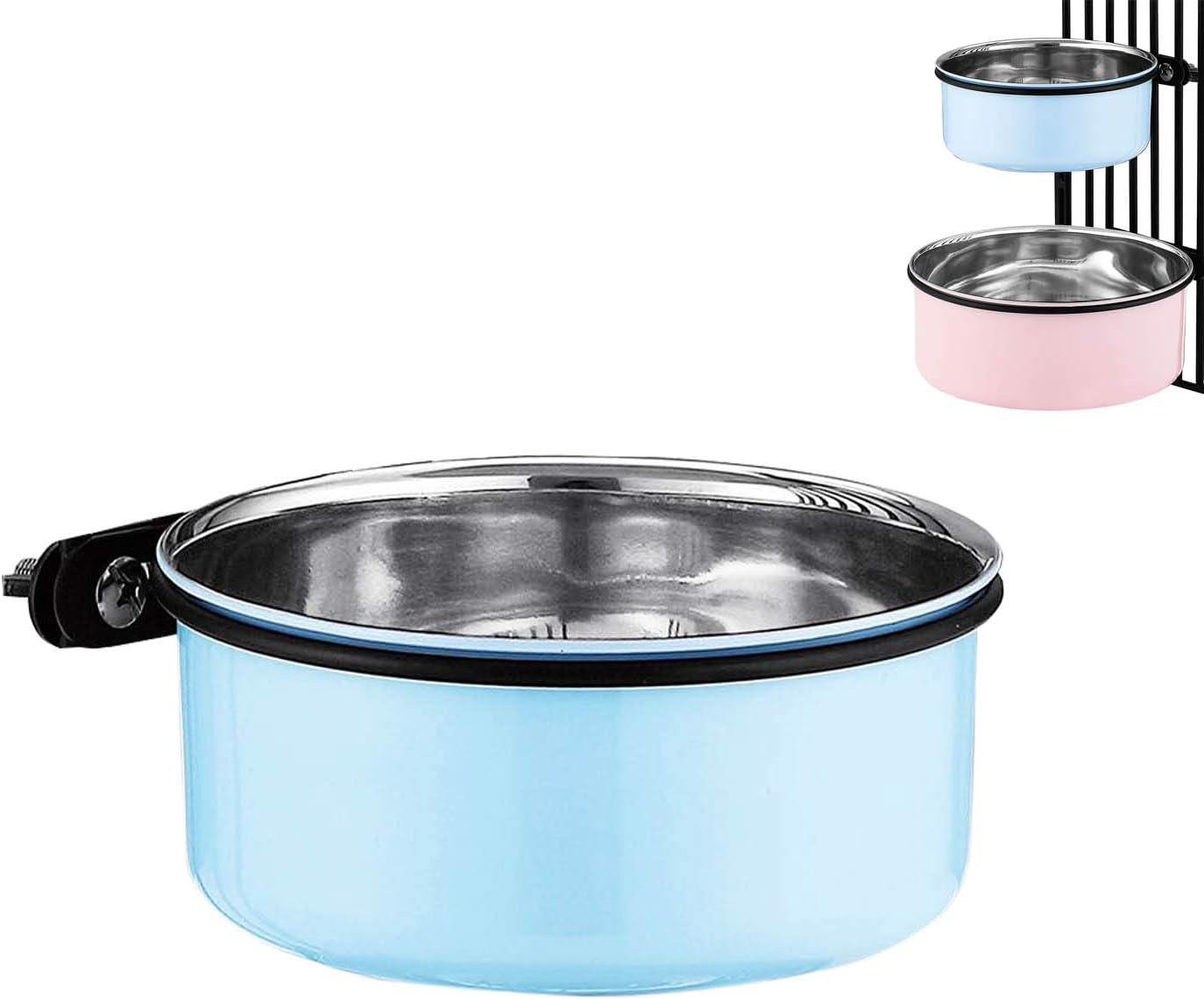 Dog Hanging Bowls, Medium Stainless Steel Dog Hanging Bowls for Crates