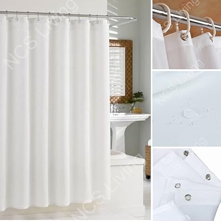 Extra Long Wide Extra Drop Waterproof Fabric Shower Bathroom
