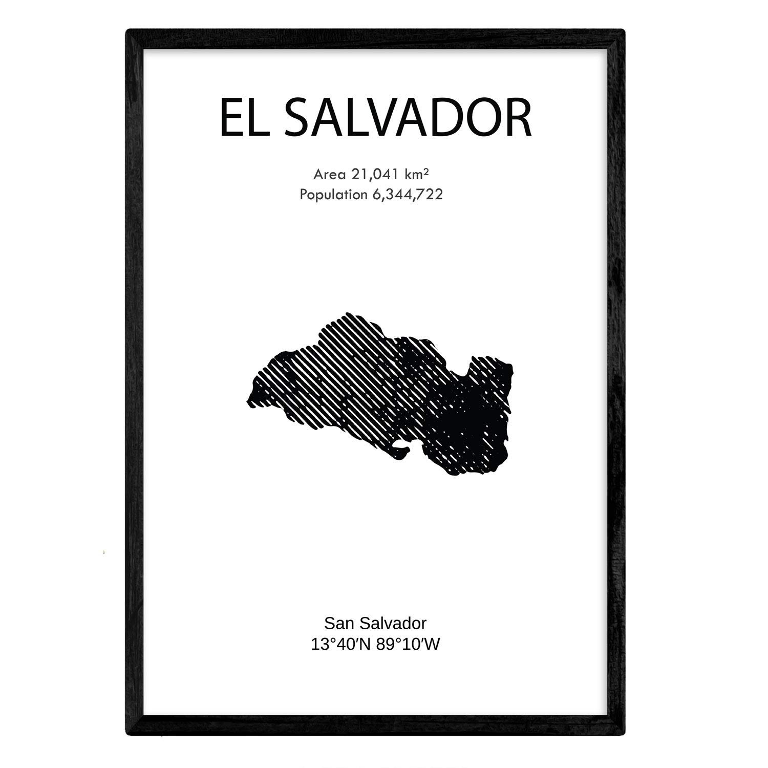 Nacnic Poster of El Salvador. Sheets of countries and continents. A3 size