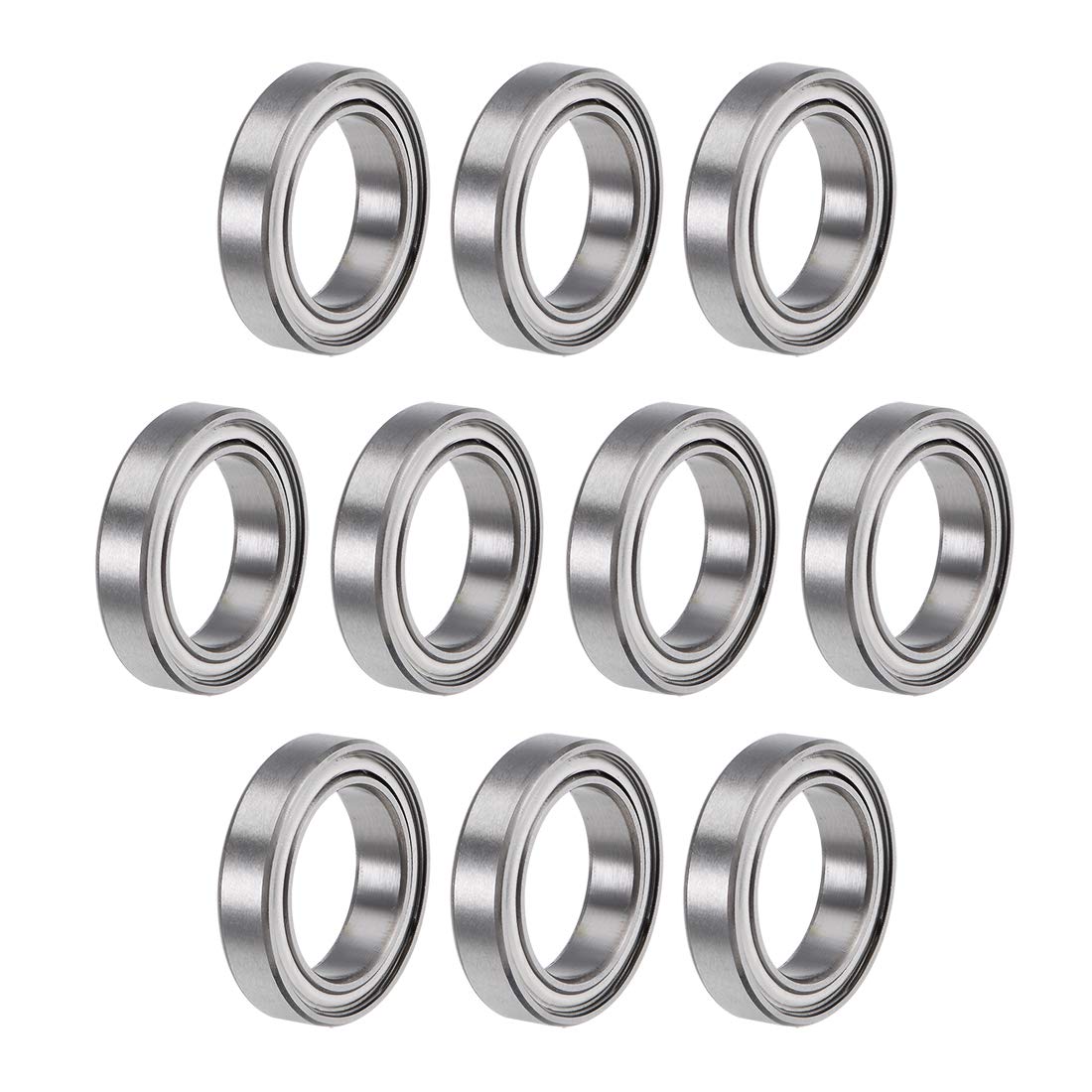 sourcing map 6701ZZ Deep Groove Ball Bearings Z2 12mm x 18mm x 4mm Double Shielded Chrome Steel 10pcs