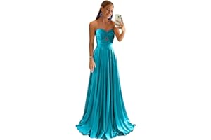 Bddhkw Satin Bridesmaid Dresses for Women Long Prom Dress 2025 Sweetheart Wedding Guest Dress Long Formal Evening Gown KF060