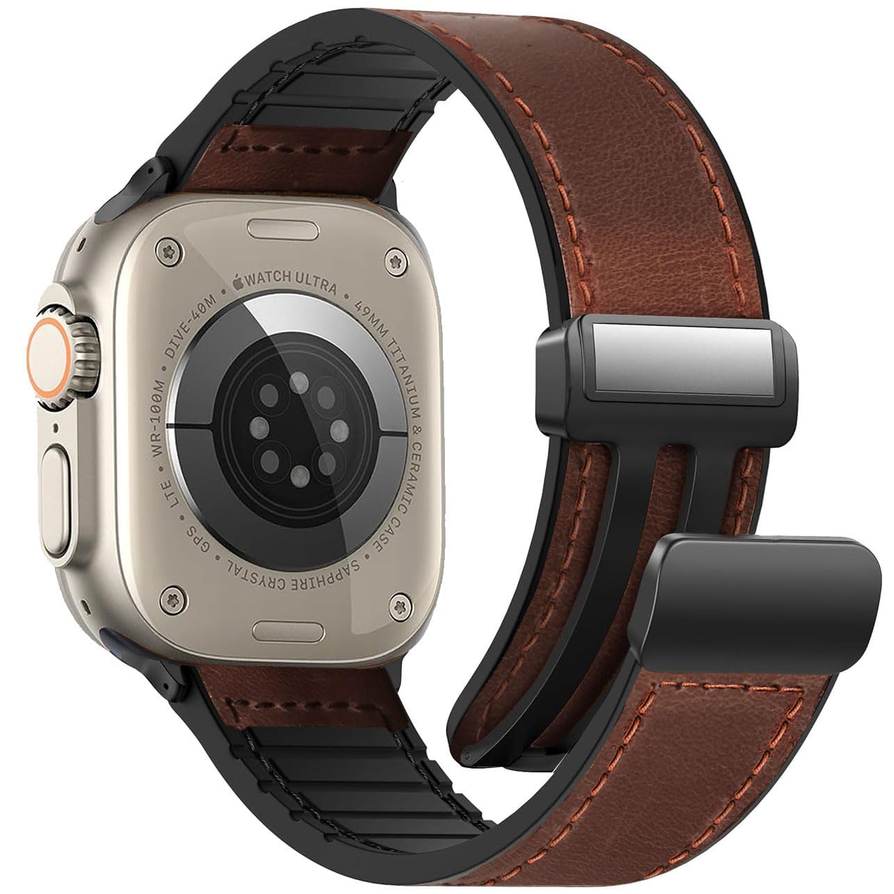 Photo 1 of WestEagle Magnetic Leather Bands Compatible with Apple Watch 49mm 46mm 45mm 44mm 42mm(S3/2/1) for Men Women, Genuine Leather with Magnetic Buckle for iWatch Ultra1/2/3 Series SE11/10/9/8/7/6/5/4/3/2/1