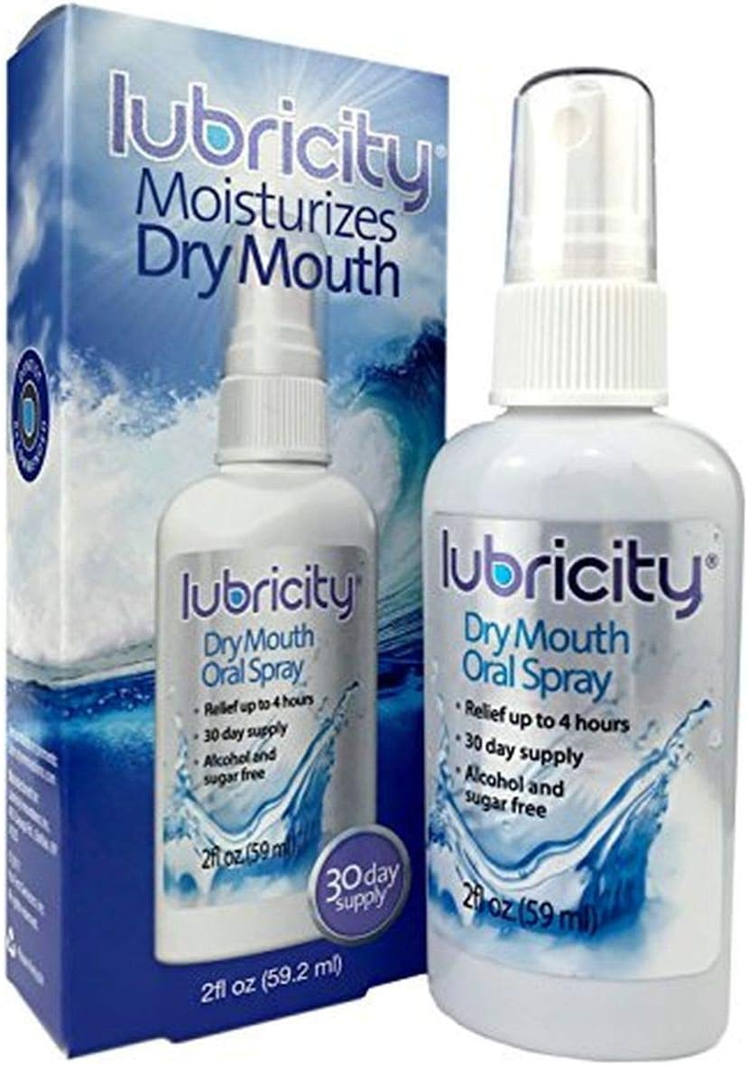 Lubricity Dry Mouth Spray, Premium Product with Hyaluronic Acid, Sugar-Free, Gluten-Free, Alcohol-Free, 5 Simple Ingredients, Flavorless, 2oz, 1 Count: Health & Personal Care