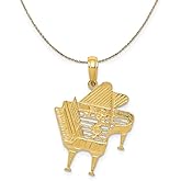 The Black Bow 14k Yellow Gold Cut Out Baby Grand Piano Necklace