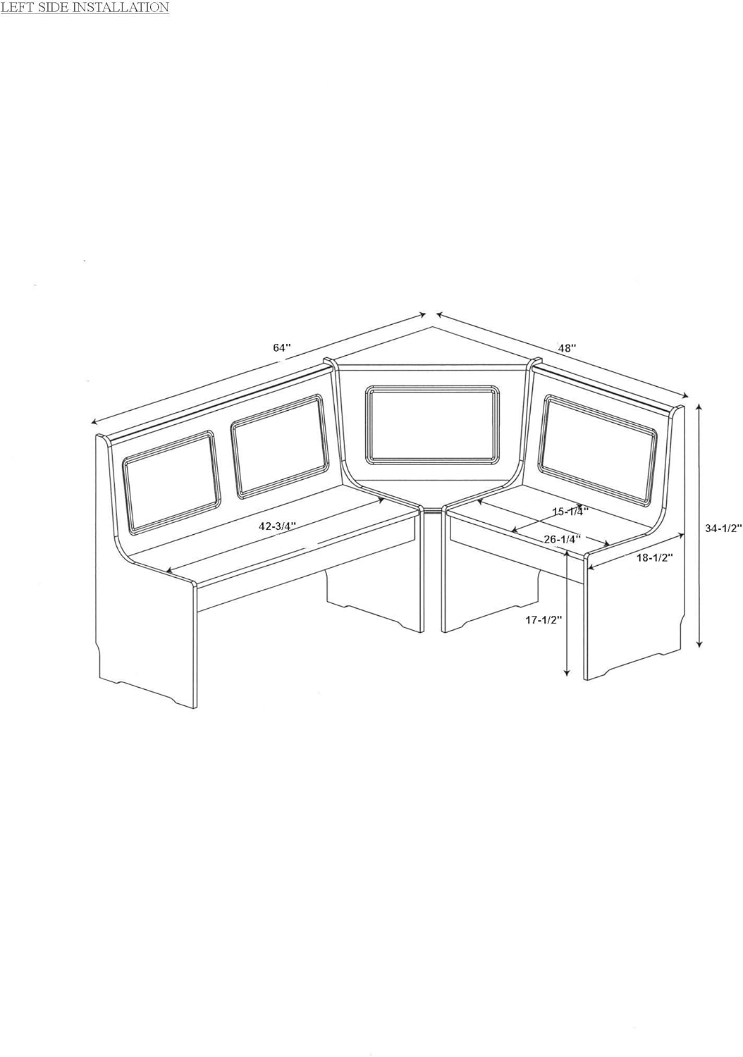 Linon Ardmore Kitchen Nook Set, White: Furniture & Decor