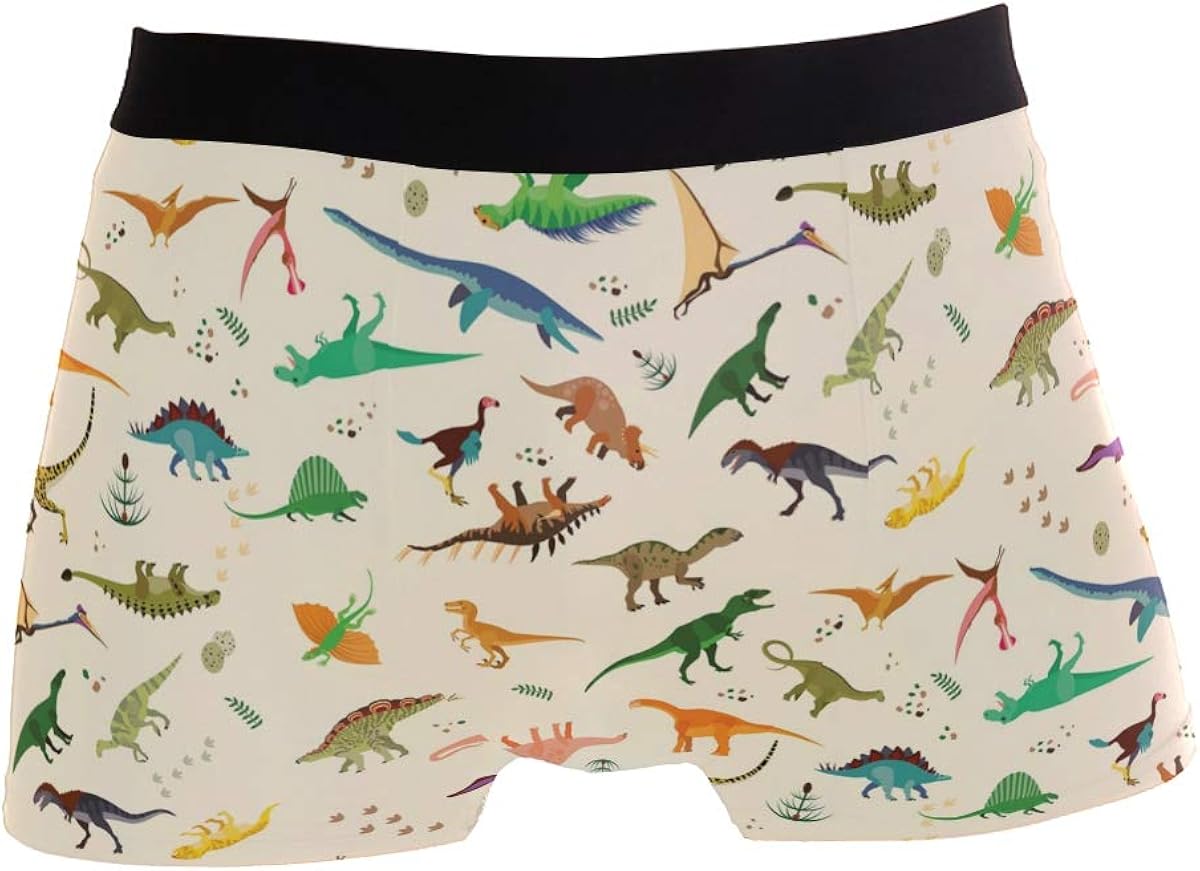YUIHOME Dinosaur Pattern Underwear Boxer Briefs for Men